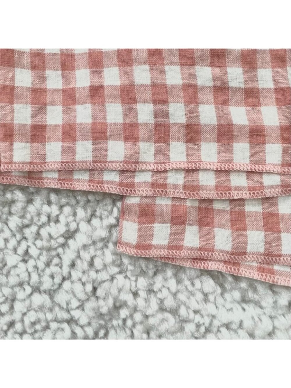 Mansur Gavriel Linen Blush Pink Gingham Pants Womens Medium - Picture 8 of 10